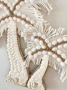 Double Palm Tree Wall Hanging - White