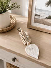 Shell & Macrame Feather Keyring