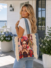 Frida Inspired Denim Tote