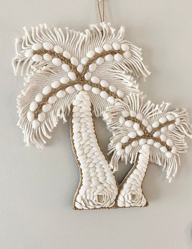 Double Palm Tree Wall Hanging - White