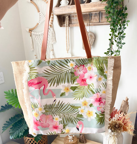 Shopping Tote - Flamingos