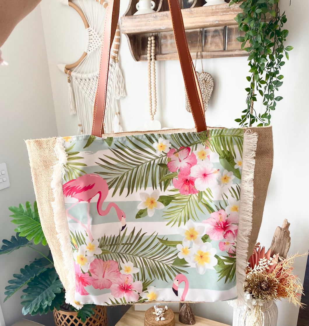 Shopping Tote - Flamingos