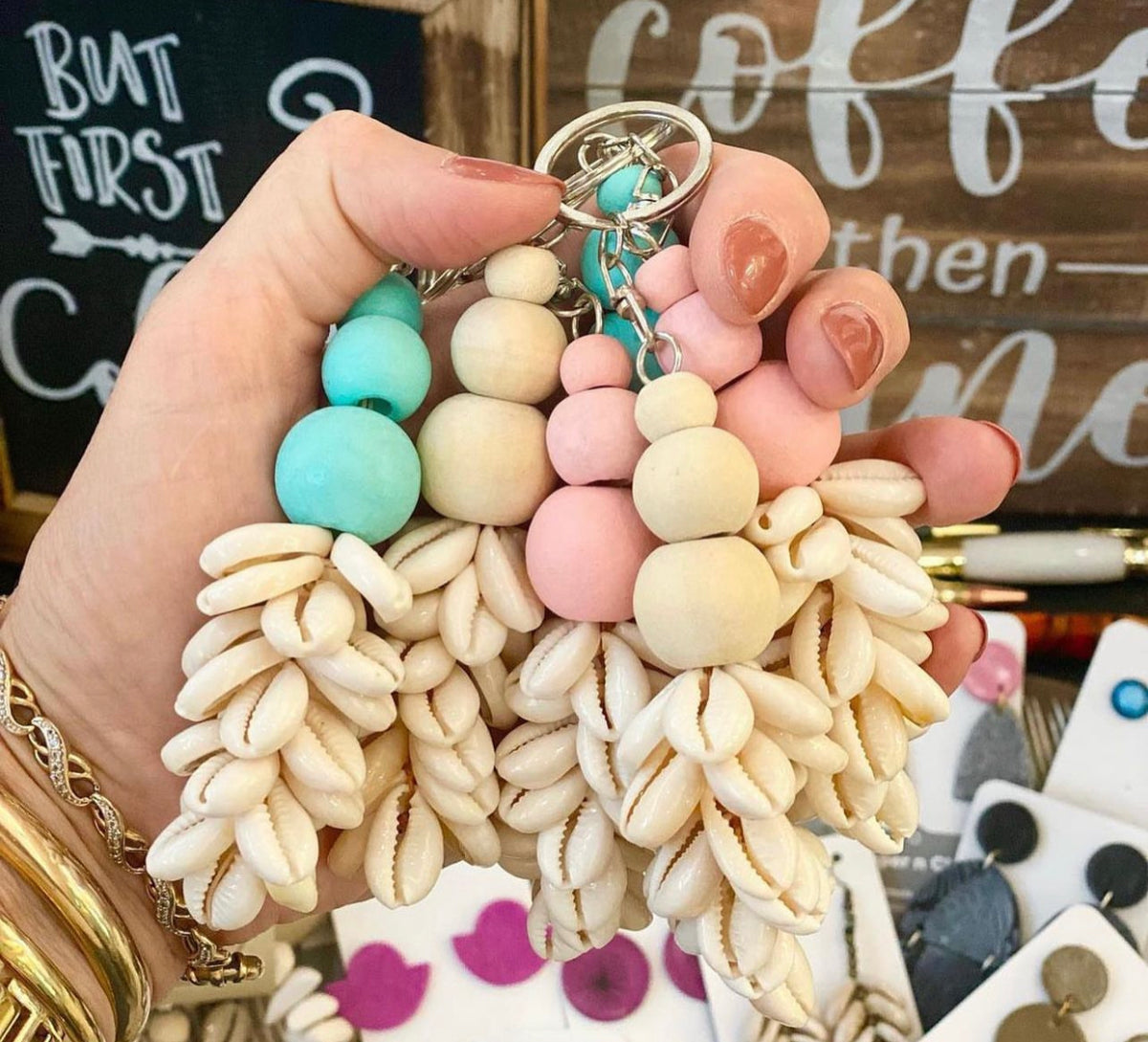 Cowrie Shell Keyring – Paper 'n' Clay
