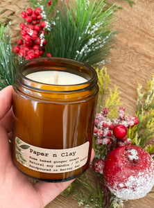 Candle Natural Soy Wax - Large Amber Jar