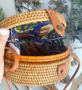 Round Rattan Handbag